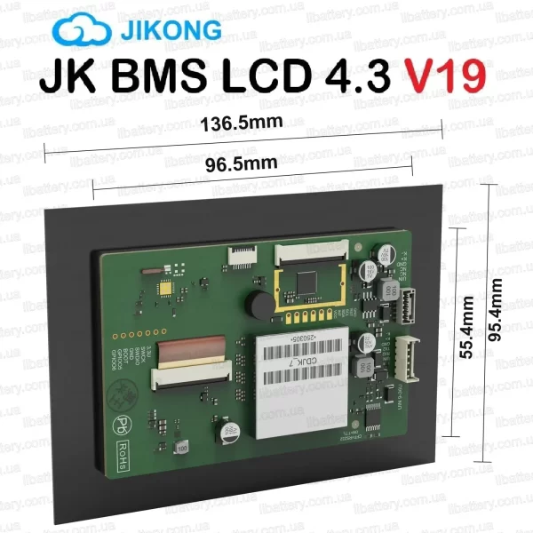 JK BMS LCD 4.3 V19 razmery